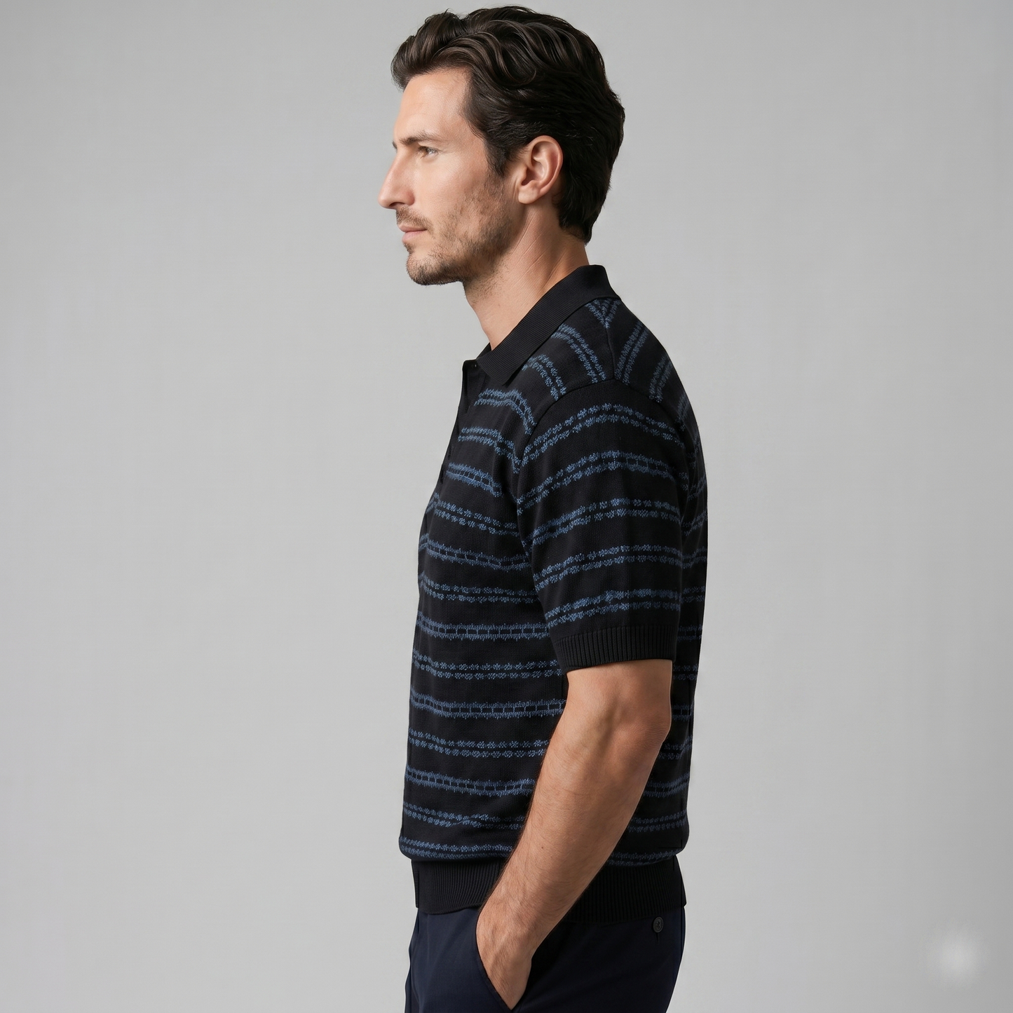 Men's Tailored Fit Striped Polo