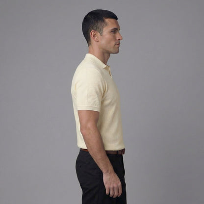 Men's Structured V-Neck Polo