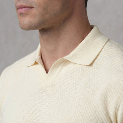 Men's Structured V-Neck Polo