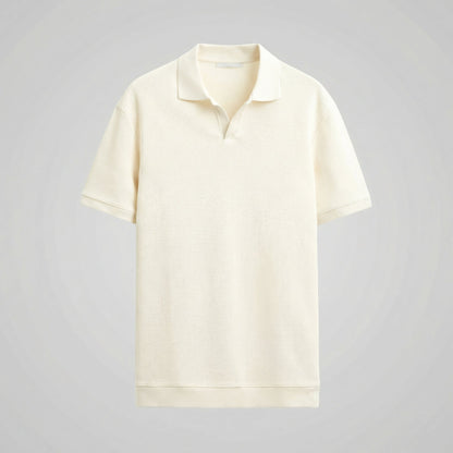 Men's Structured V-Neck Polo