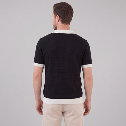 Men's Knit Polo Shirt | Contrast Trim Smart-Casual Style