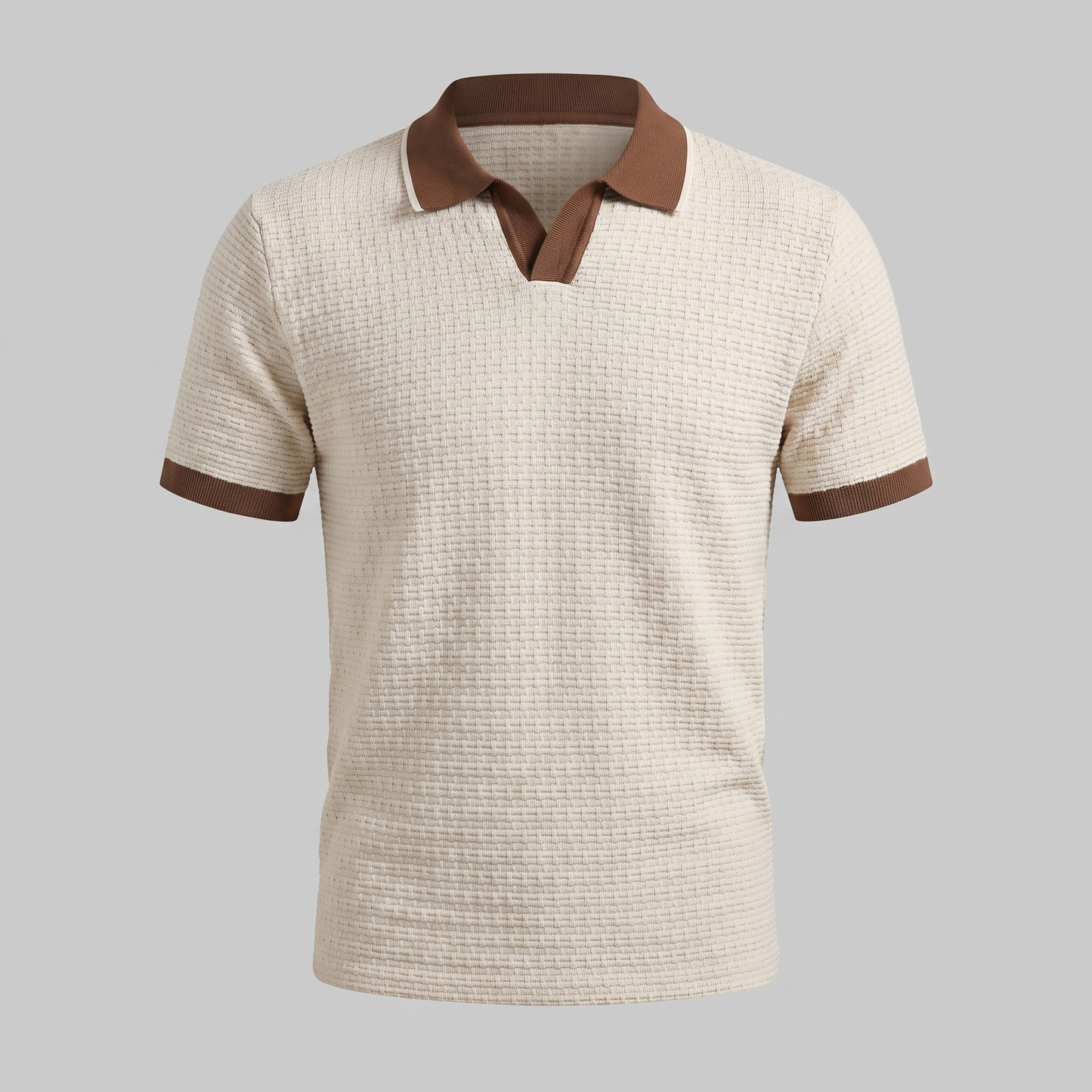 Men's Knit Polo Shirt | Contrast Trim Smart-Casual Style