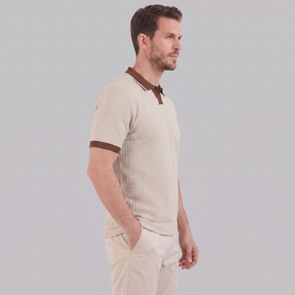 Men's Knit Polo Shirt | Contrast Trim Smart-Casual Style