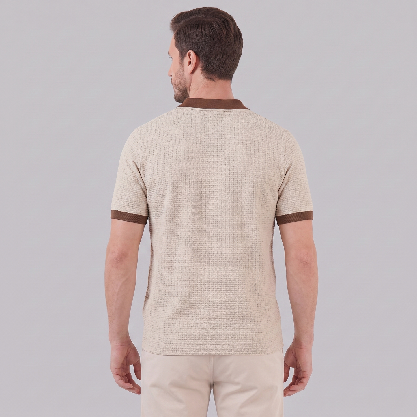 Men's Knit Polo Shirt | Contrast Trim Smart-Casual Style