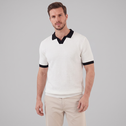 Men's Knit Polo Shirt | Contrast Trim Smart-Casual Style
