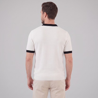 Men's Knit Polo Shirt | Contrast Trim Smart-Casual Style