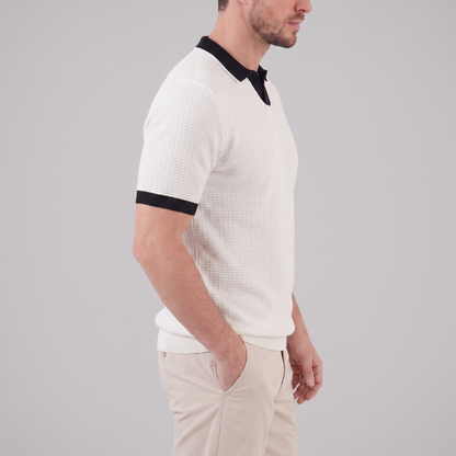 Men's Knit Polo Shirt | Contrast Trim Smart-Casual Style