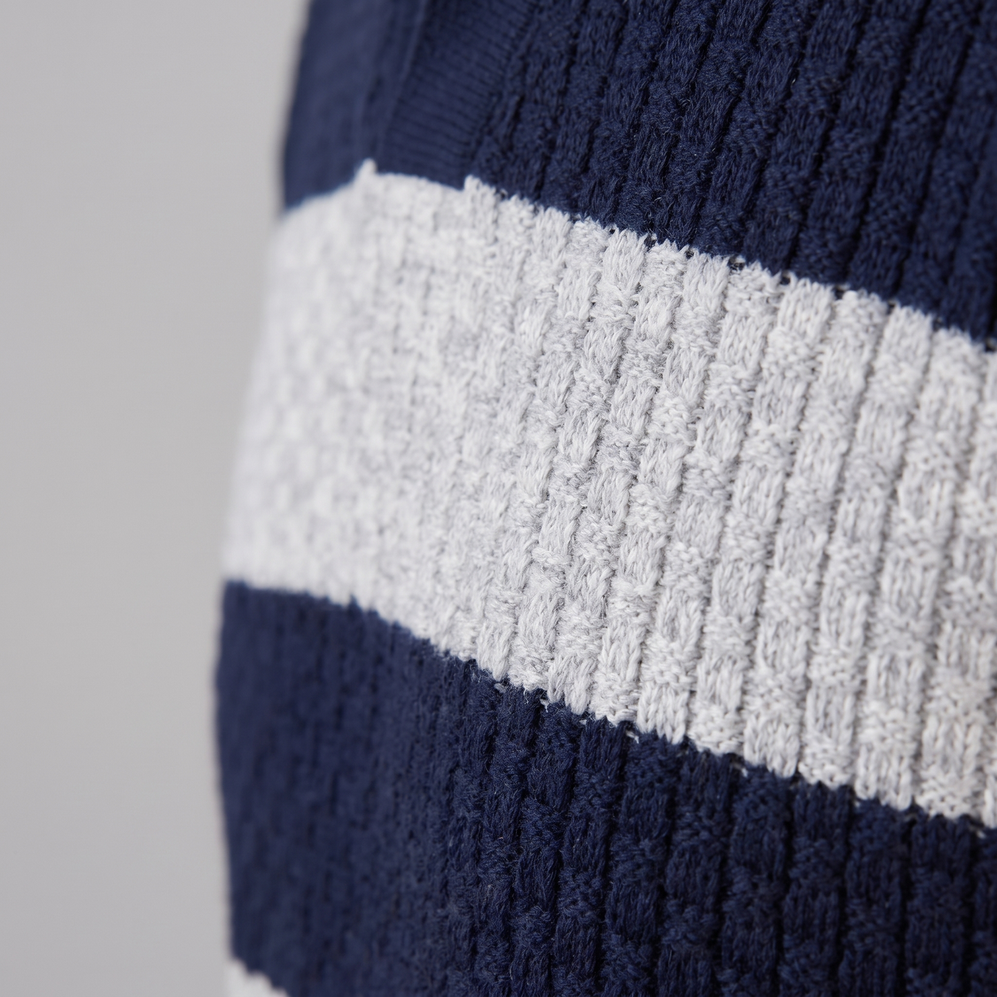Men's Striped Knit Polo Shirt | Breathable Summer Texture