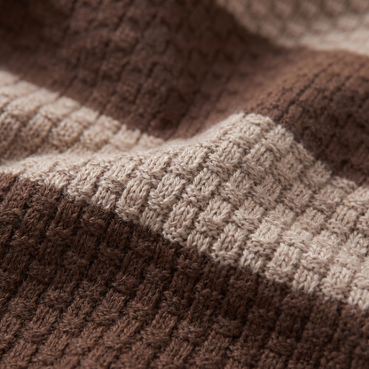 Men's Striped Knit Polo Shirt | Breathable Summer Texture