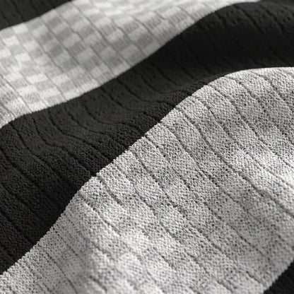 Men's Striped Knit Polo Shirt | Breathable Summer Texture