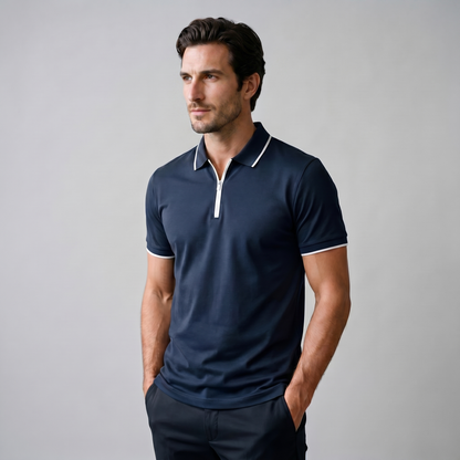 Men's Zip Front Polo Shirt