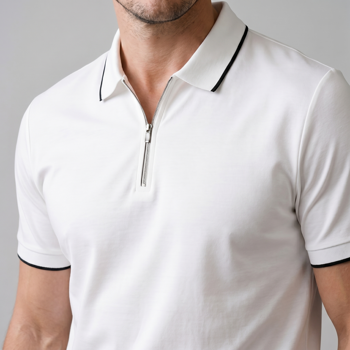 Men's Zip Front Polo Shirt