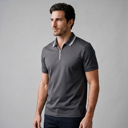 Men's Zip Front Polo Shirt