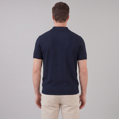 Men's Open Knit Polo Shirt | Ribbed Smart-Casual Summer Style