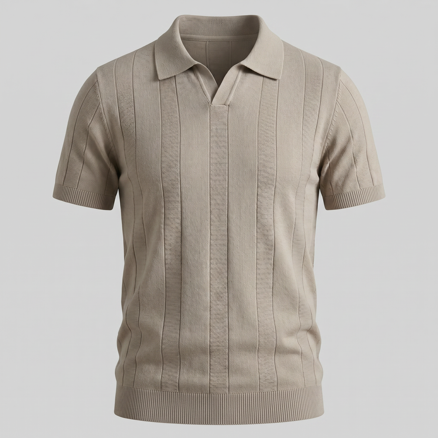 Men's Open Knit Polo Shirt | Ribbed Smart-Casual Summer Style