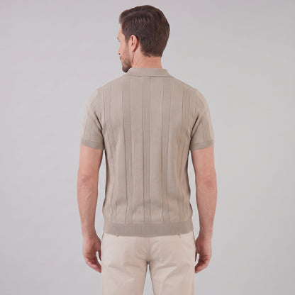 Men's Open Knit Polo Shirt | Ribbed Smart-Casual Summer Style