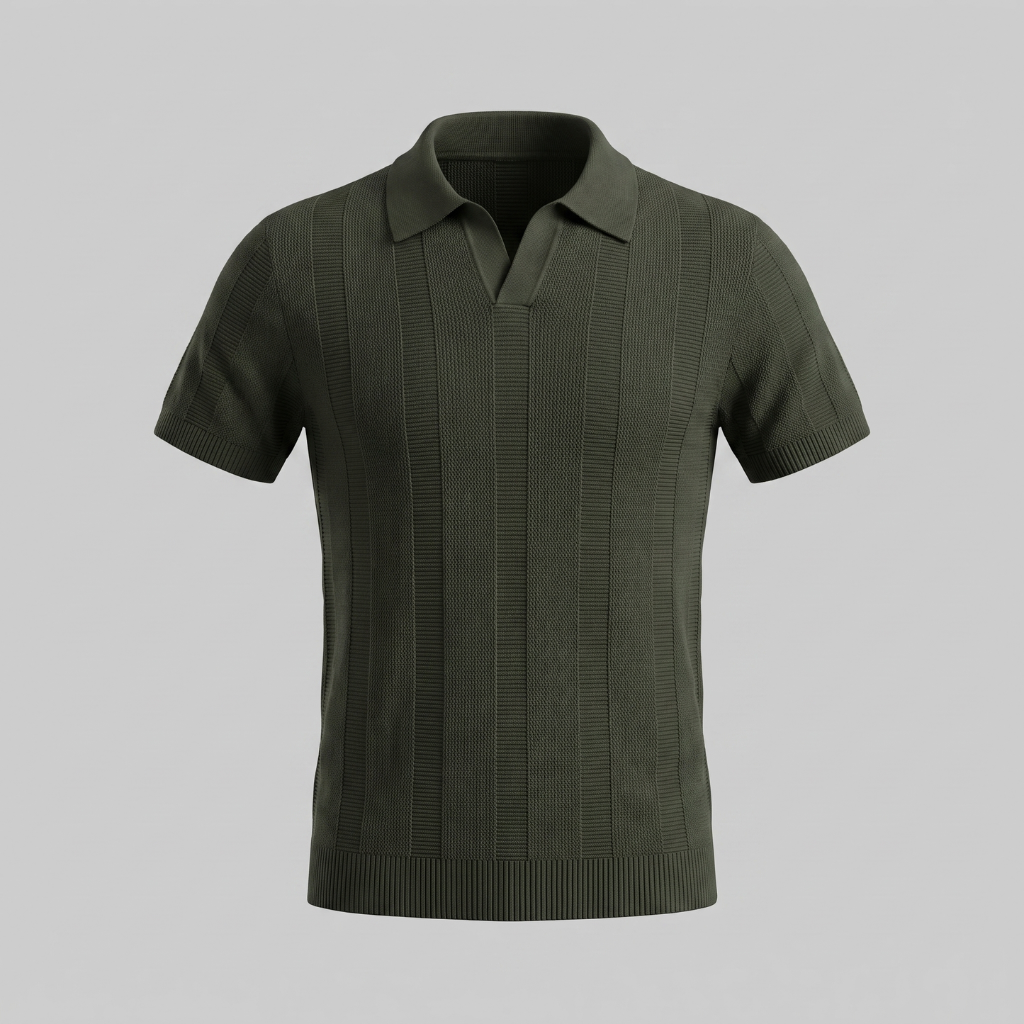 Men's Open Knit Polo Shirt | Ribbed Smart-Casual Summer Style