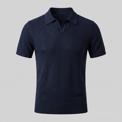 Men's Open Knit Polo Shirt | Ribbed Smart-Casual Summer Style