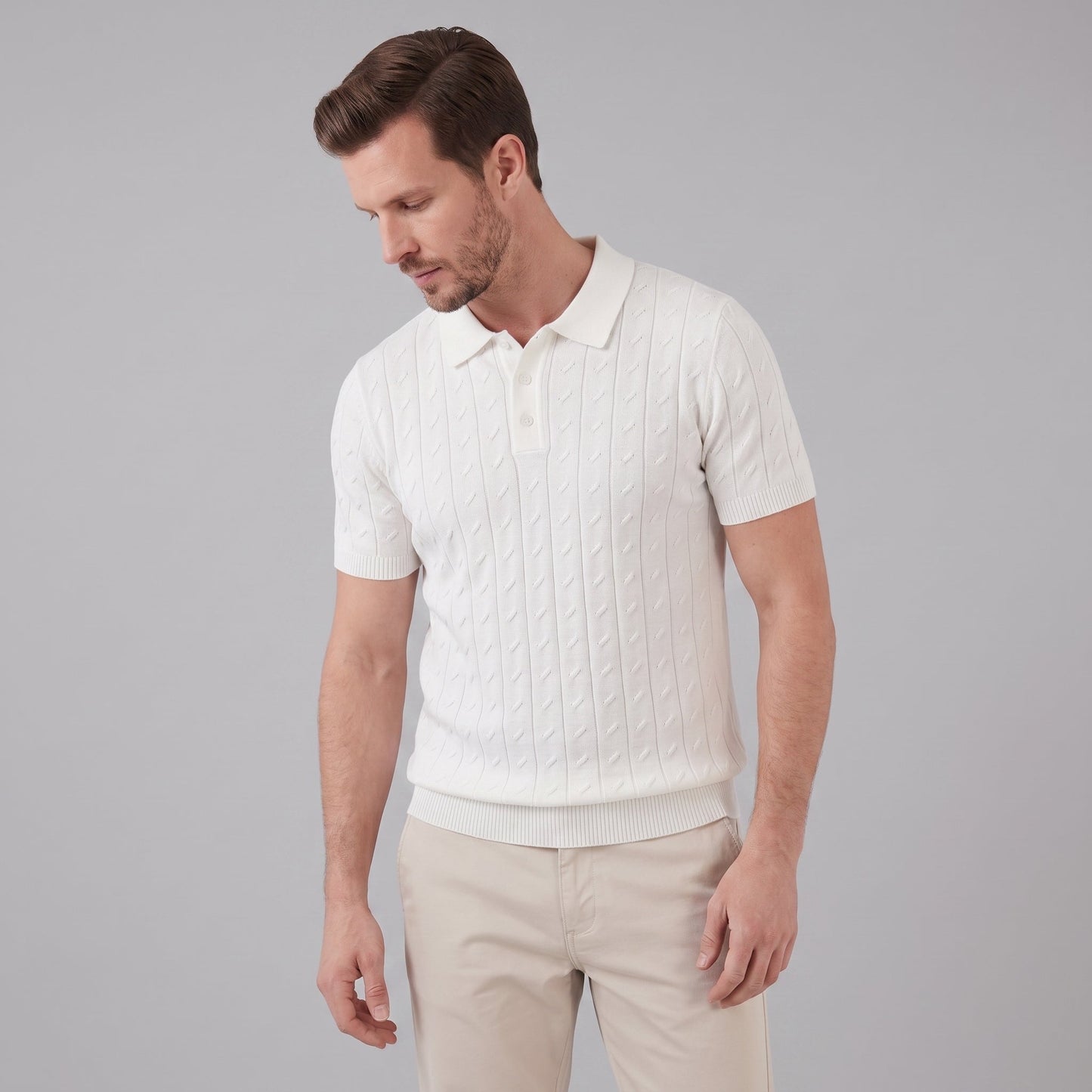 Men's Textured Knit Polo Shirt | Clean Summer Style