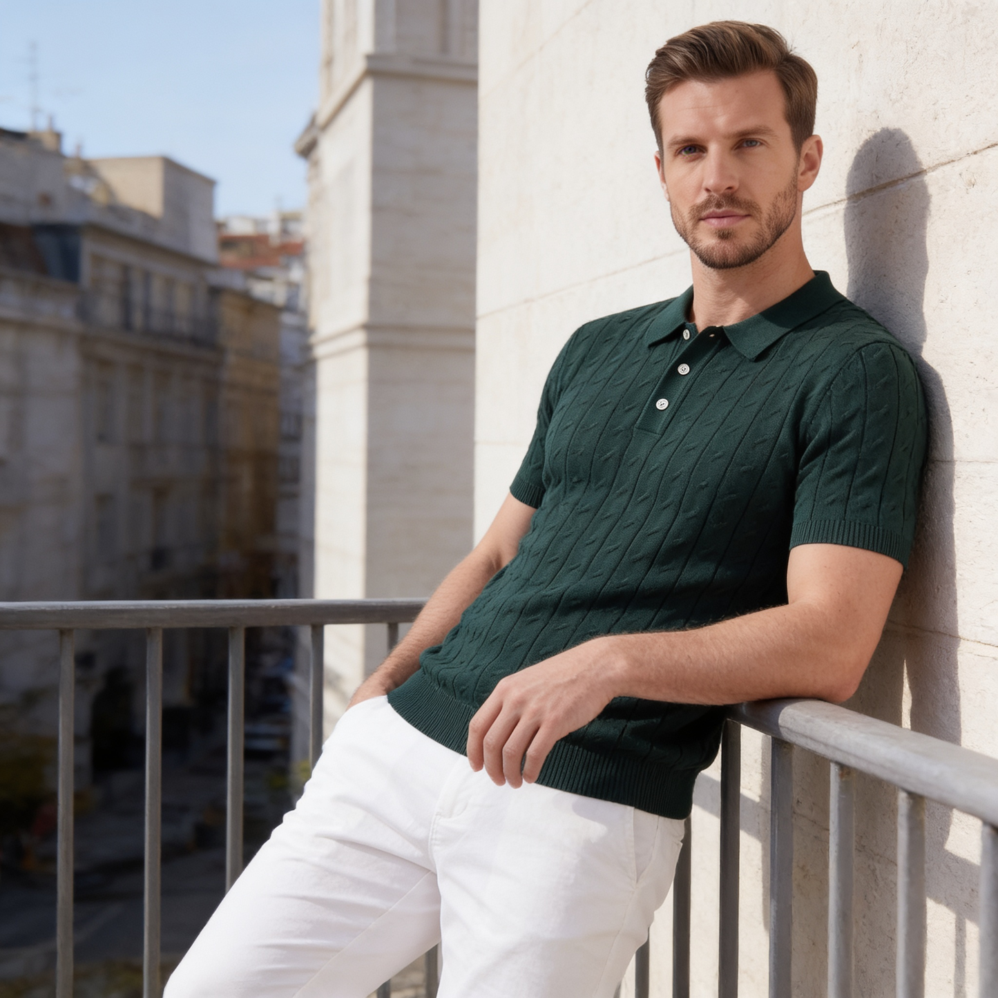 Men's Textured Knit Polo Shirt | Clean Summer Style