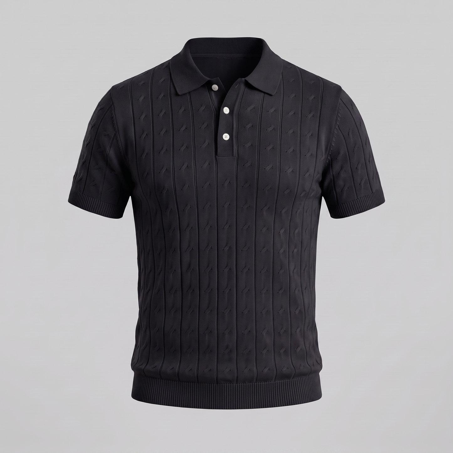 Men's Textured Knit Polo Shirt | Clean Summer Style