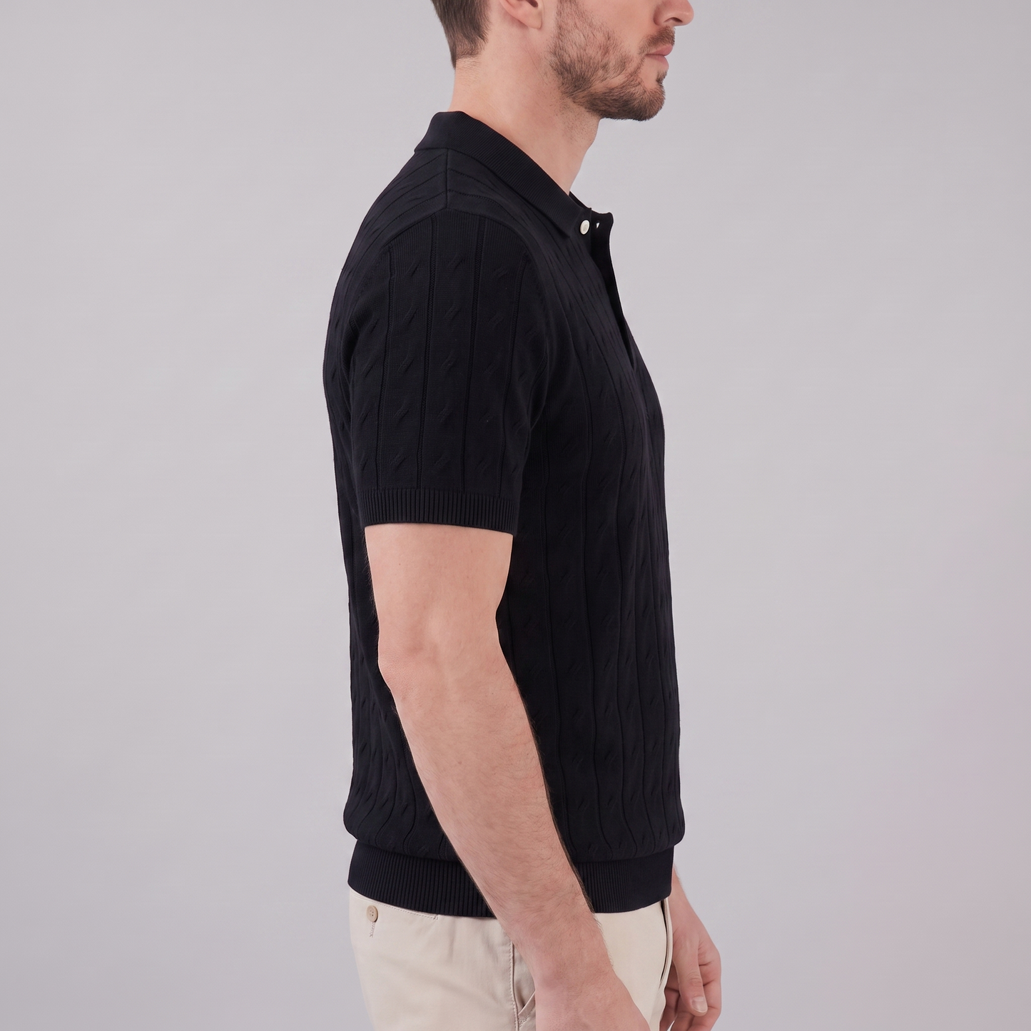 Men's Textured Knit Polo Shirt | Clean Summer Style