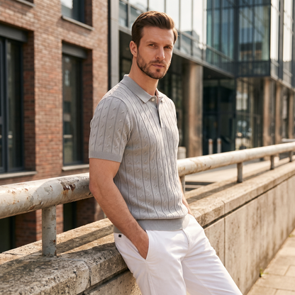 Men's Textured Knit Polo Shirt | Clean Summer Style
