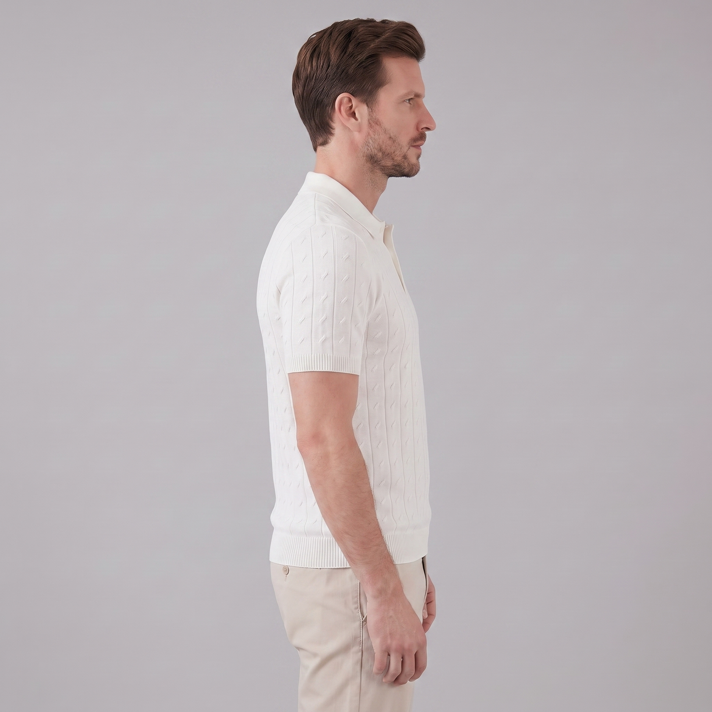 Men's Textured Knit Polo Shirt | Clean Summer Style