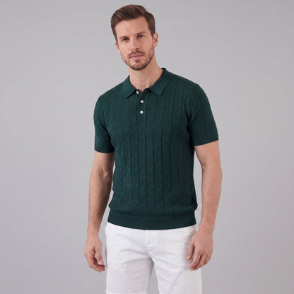 Men's Textured Knit Polo Shirt | Clean Summer Style
