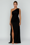 Women's Satin Style One-Shoulder Maxi Dress | Elegant Evening Slit