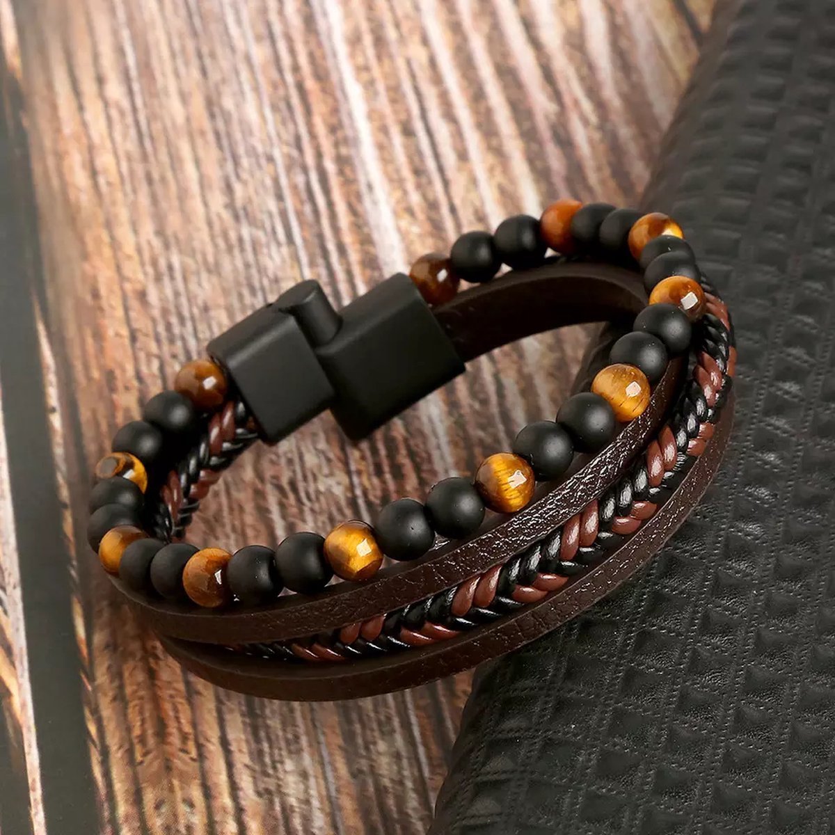 Men's Leather Style Bracelet Set | Casual & Dressy Wrist Stack