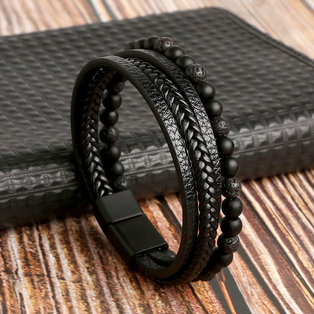 Men's Leather Style Bracelet Set | Casual & Dressy Wrist Stack