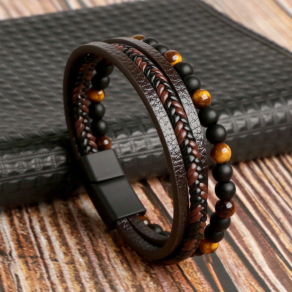 Men's Leather Style Bracelet Set | Casual & Dressy Wrist Stack