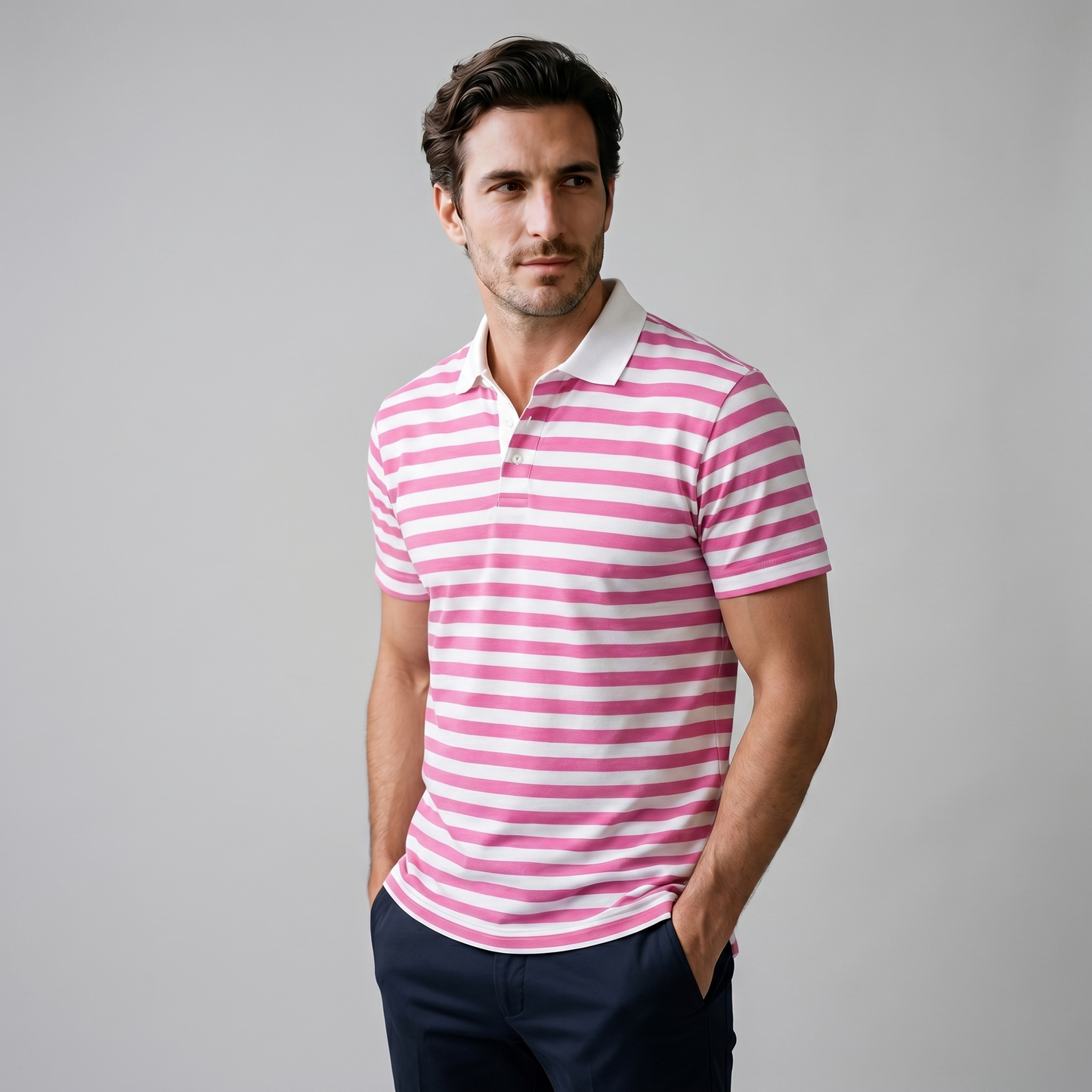 Men's Striped Polo Shirt