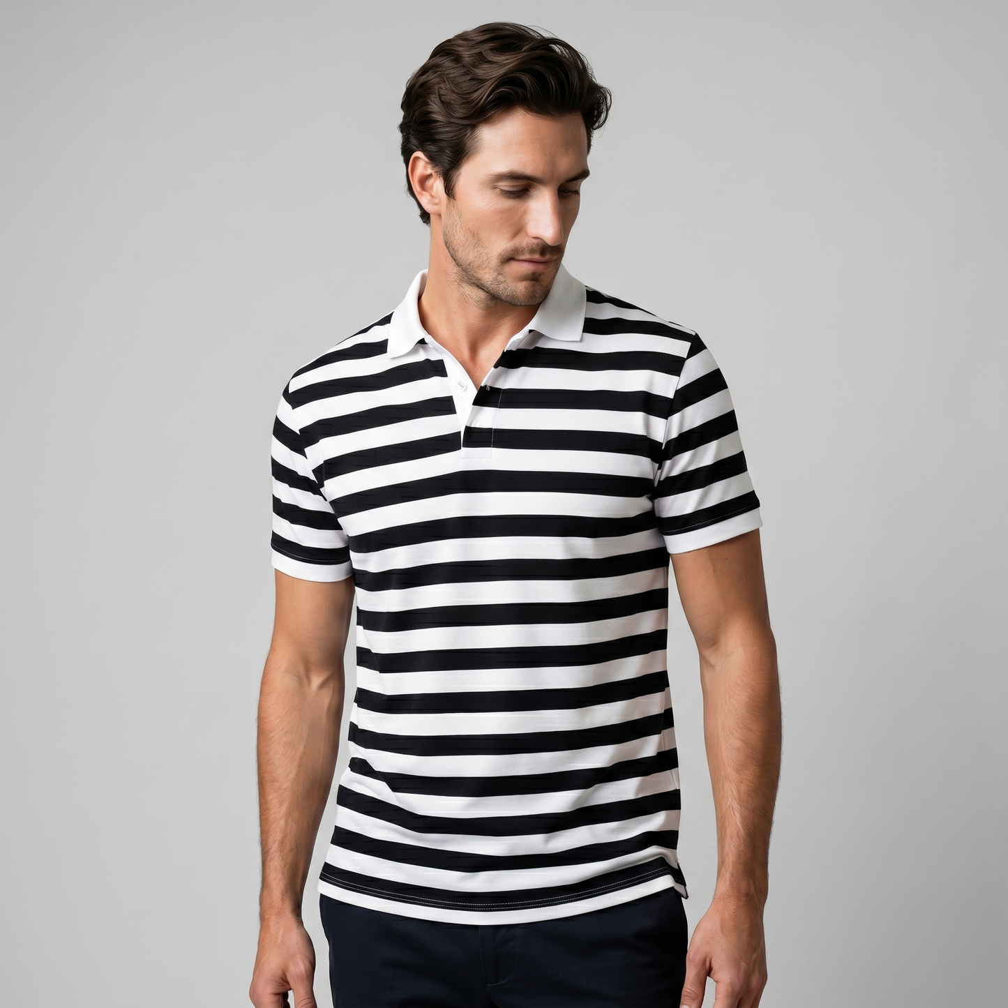 Men's Striped Polo Shirt