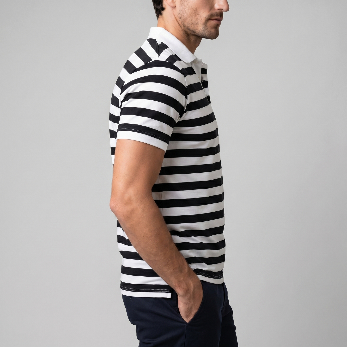 Men's Striped Polo Shirt