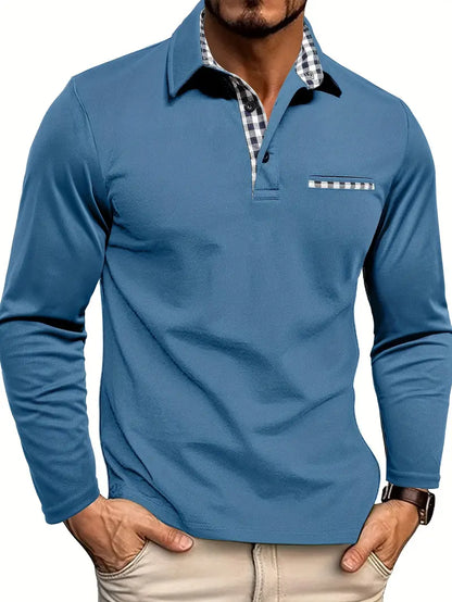 Men's Long Sleeve Polo Shirt | Smart-Casual Collar Top