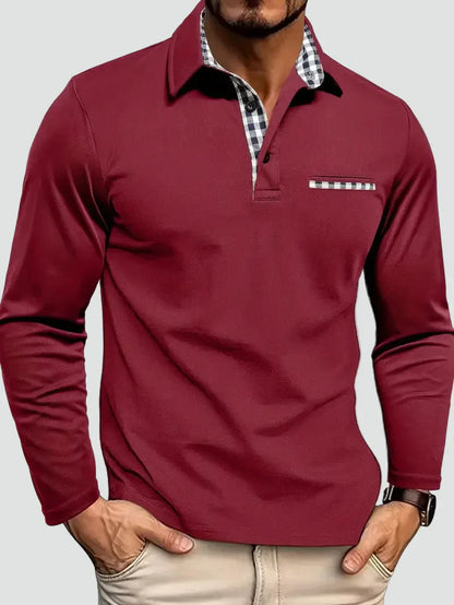 Men's Long Sleeve Polo Shirt | Smart-Casual Collar Top