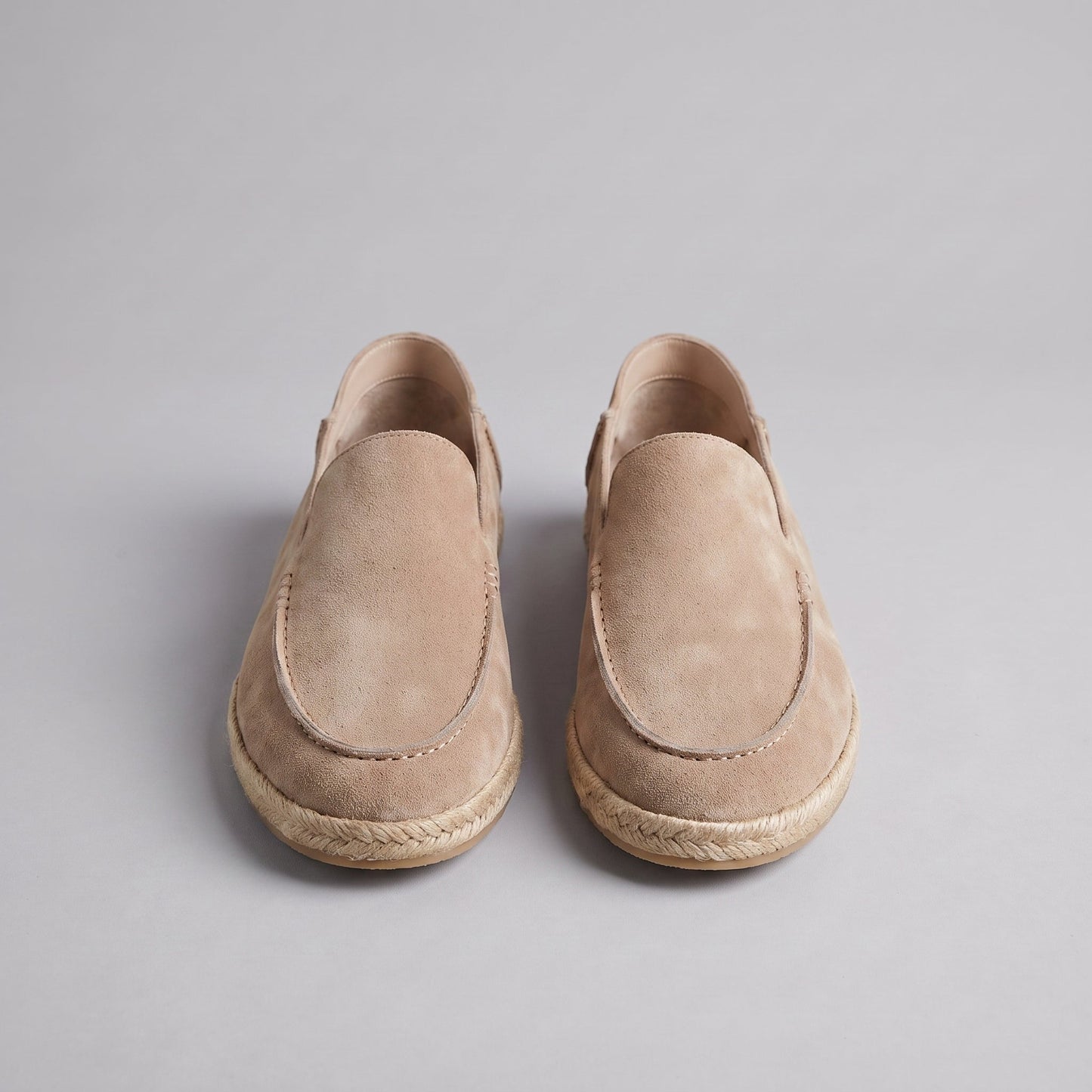 Men's Suede Style Espadrille Loafers | Jute Trim Summer Slip-On