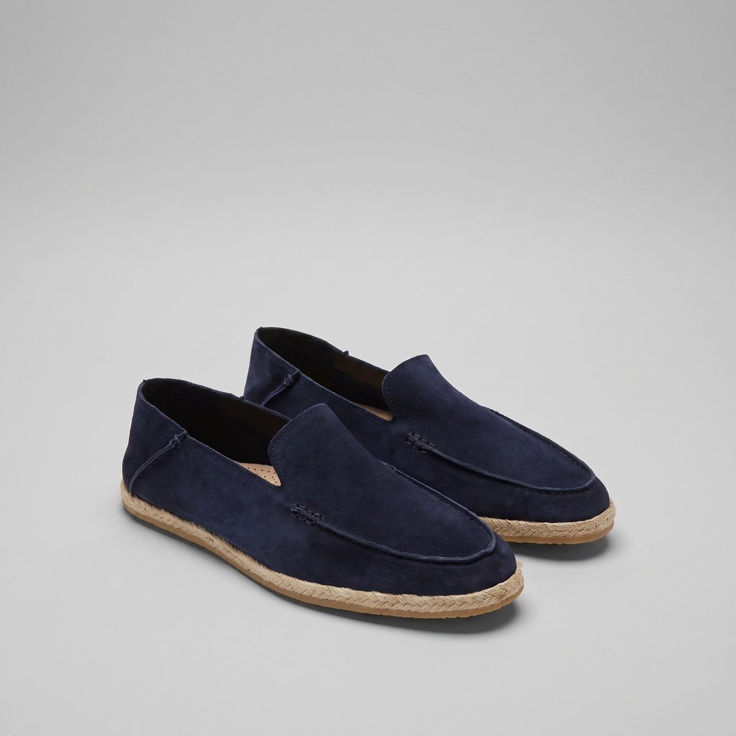 Men's Suede Style Espadrille Loafers | Jute Trim Summer Slip-On