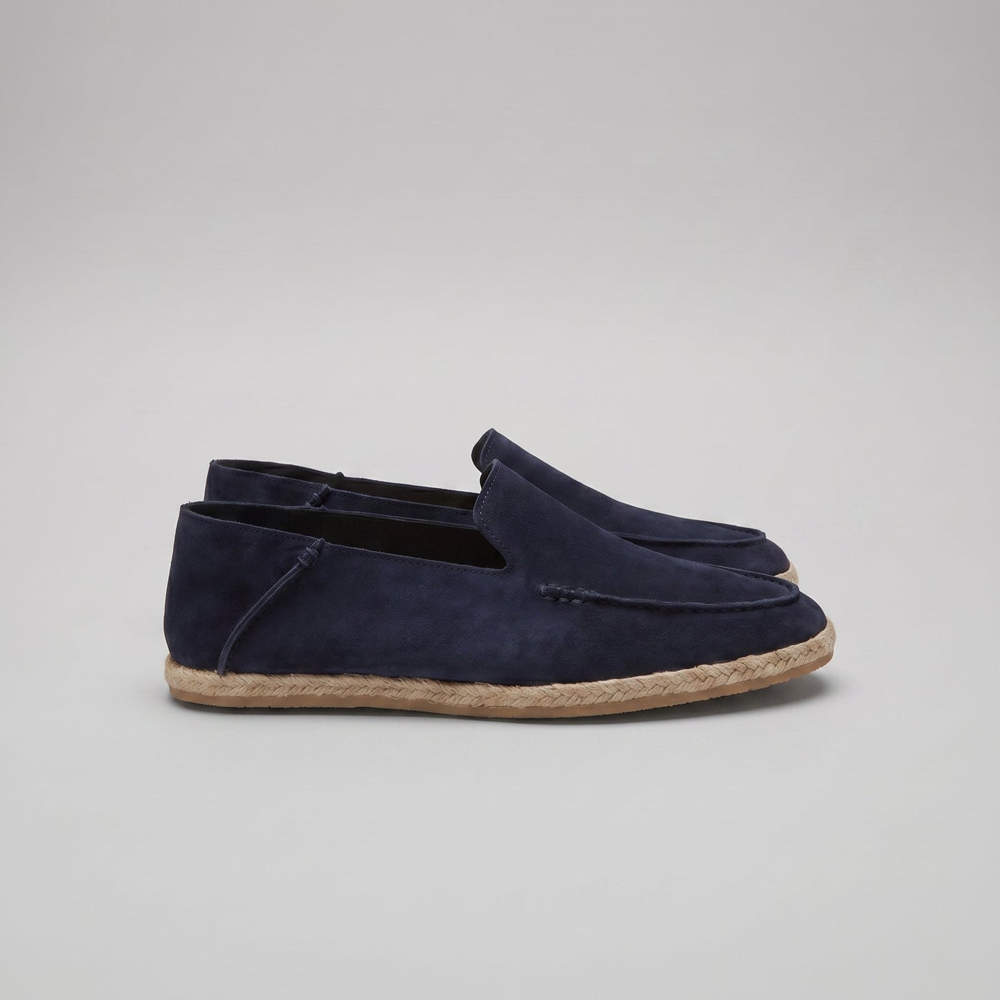Men's Suede Style Espadrille Loafers | Jute Trim Summer Slip-On