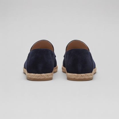 Men's Suede Style Espadrille Loafers | Jute Trim Summer Slip-On