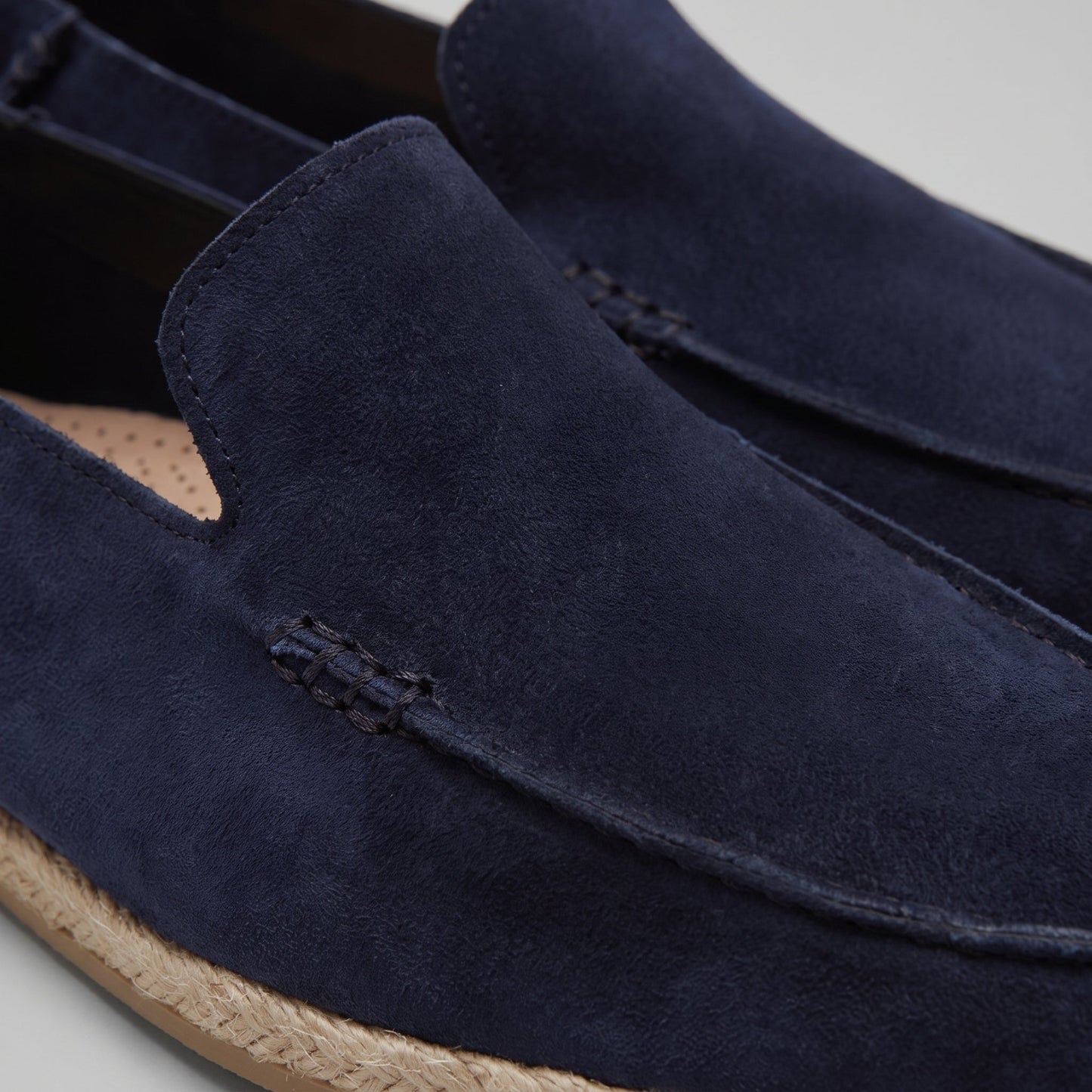 Men's Suede Style Espadrille Loafers | Jute Trim Summer Slip-On