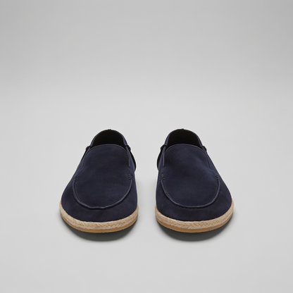 Men's Suede Style Espadrille Loafers | Jute Trim Summer Slip-On