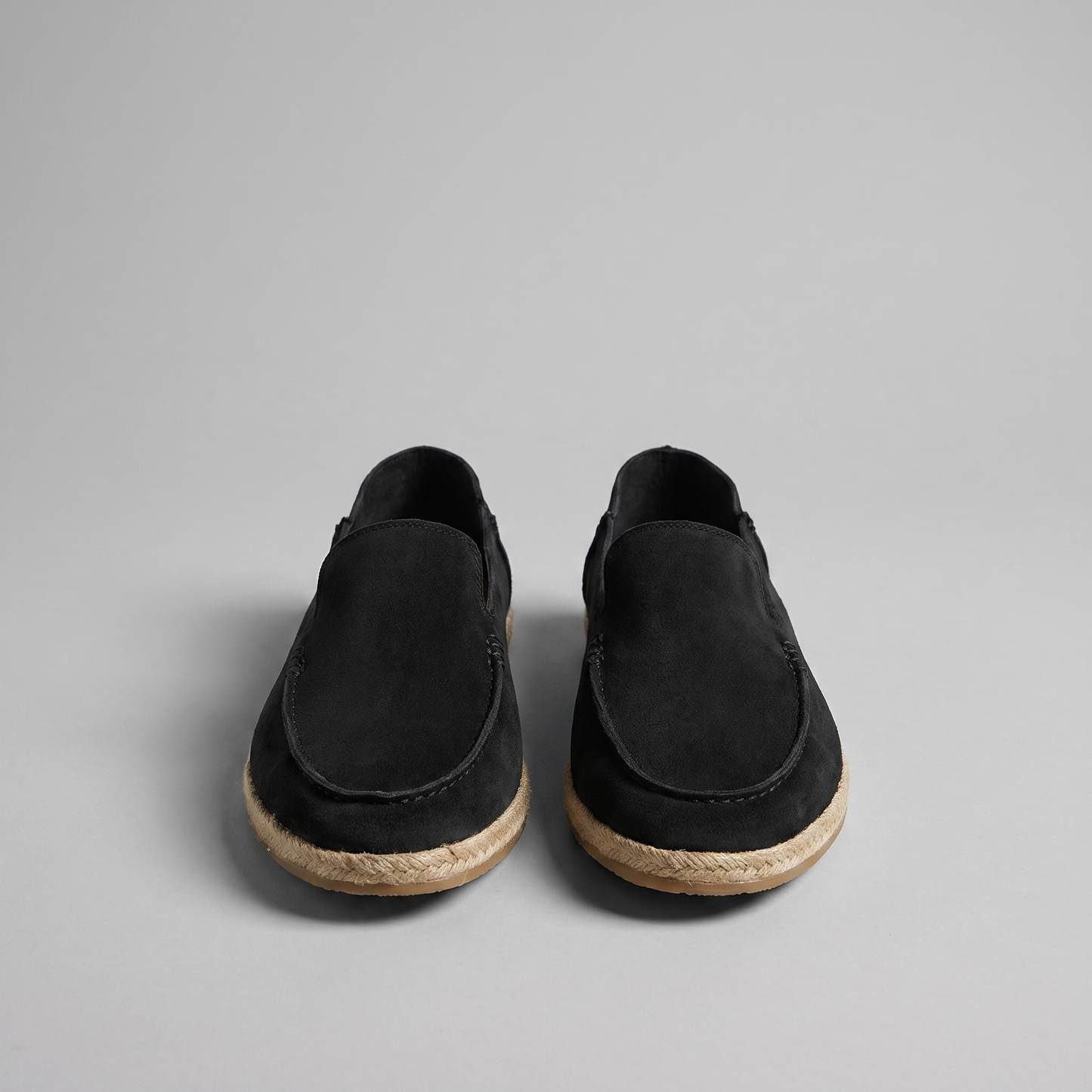 Men's Suede Style Espadrille Loafers | Jute Trim Summer Slip-On