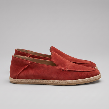 Men's Suede Style Espadrille Loafers | Jute Trim Summer Slip-On
