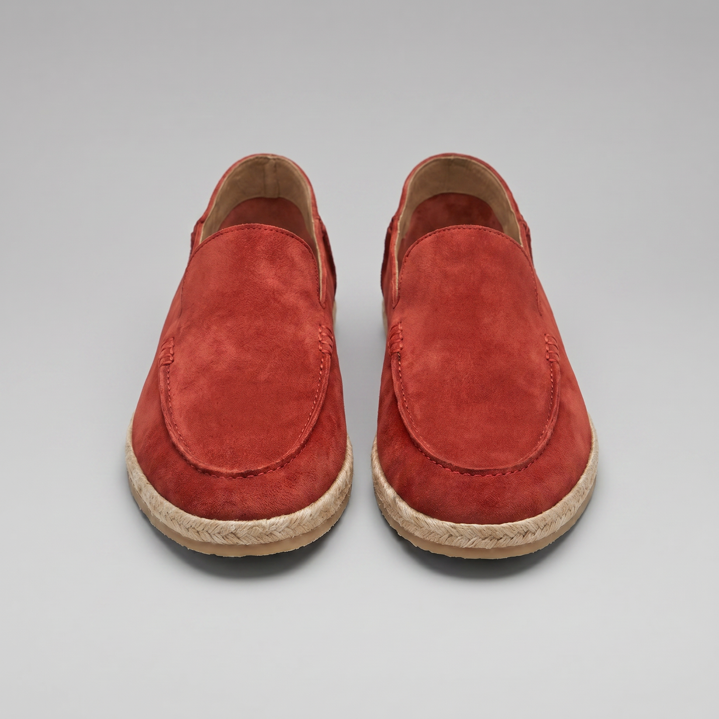Men's Suede Style Espadrille Loafers | Jute Trim Summer Slip-On