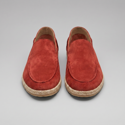 Men's Suede Style Espadrille Loafers | Jute Trim Summer Slip-On