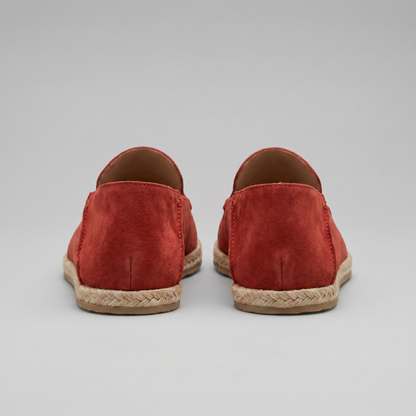 Men's Suede Style Espadrille Loafers | Jute Trim Summer Slip-On