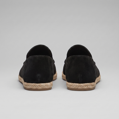 Men's Suede Style Espadrille Loafers | Jute Trim Summer Slip-On